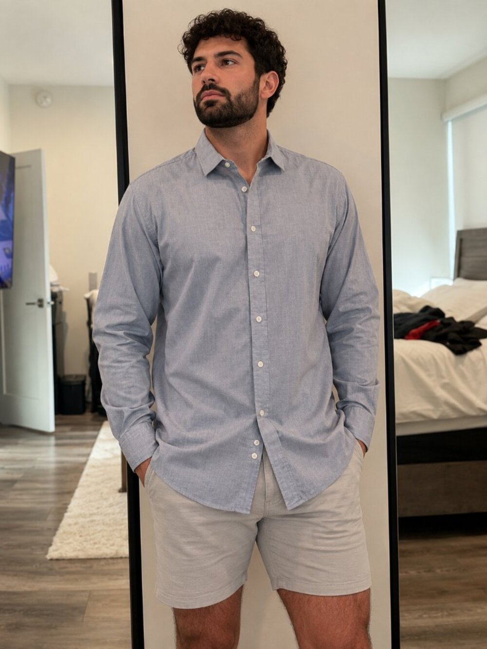 Thomas Pink Men's Blue Button-Up Shirt